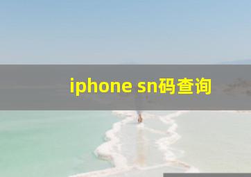 iphone sn码查询